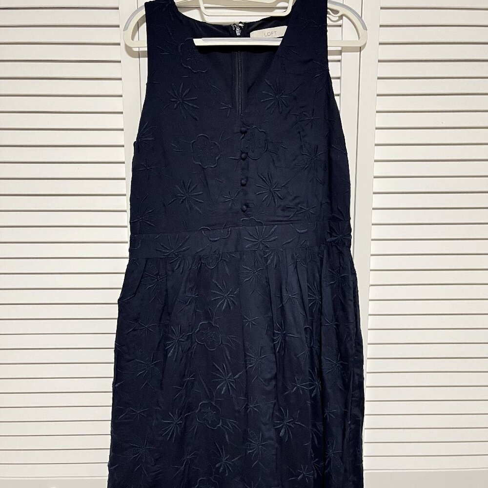 LOFT Navy Blue Dress (6)